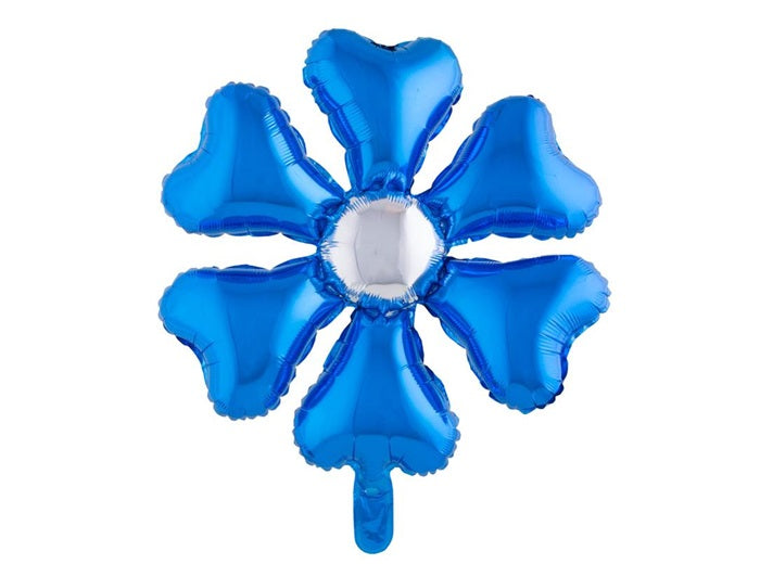 ballon aluminium fleur bleu 55x55cm