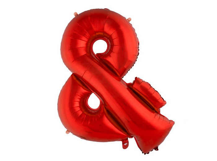 ballon symbole & en aluminium 1m rouge