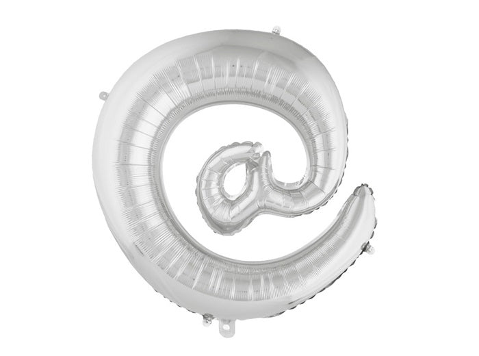ballon symbole @ en aluminium 1m argent