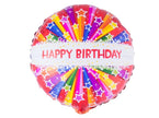 ballon aluminium rond happy birthday multicolore 52x46cm