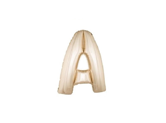 ballon lettre a en aluminium 1m champagne