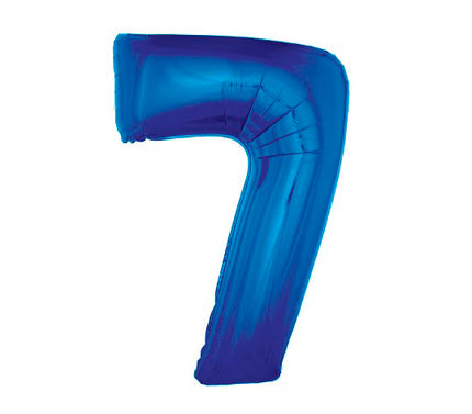 ballon chiffre 7 en aluminium bleu 1m