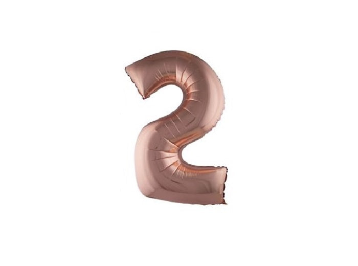 ballon chiffre 2 en aluminium cuivre 1m