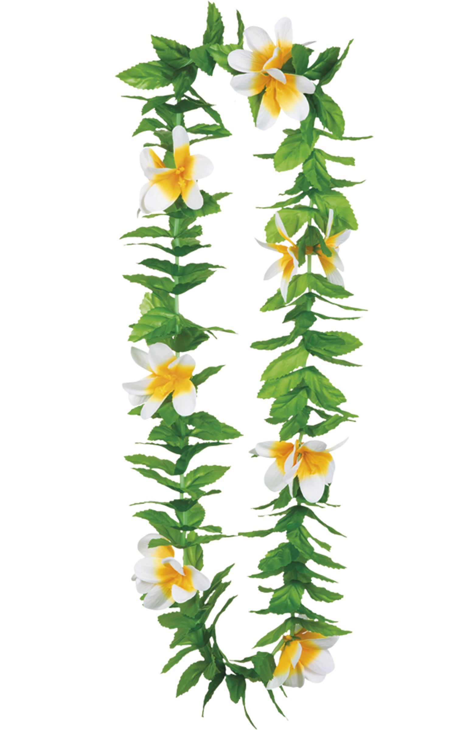 Collier hawaïen vert à fleurs