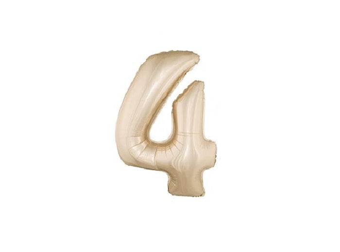 ballon chiffre 4 en aluminium champagne 1m