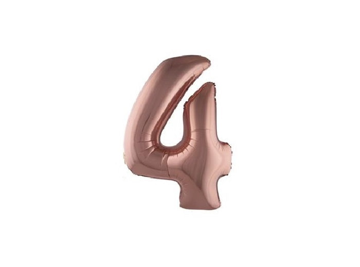 ballon chiffre 4 en aluminium cuivre 1m