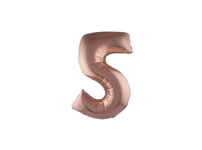 ballon chiffre 5 en aluminium cuivre 1m