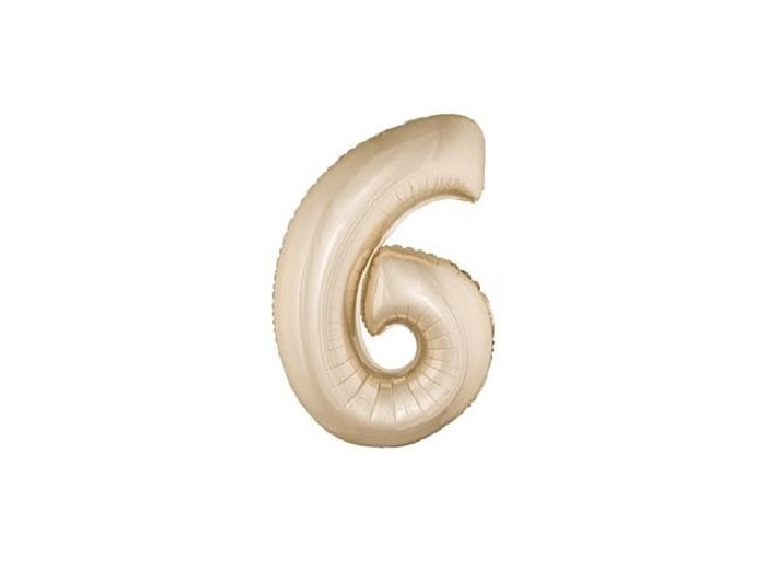 ballon chiffre 6 en aluminium champagne 1m