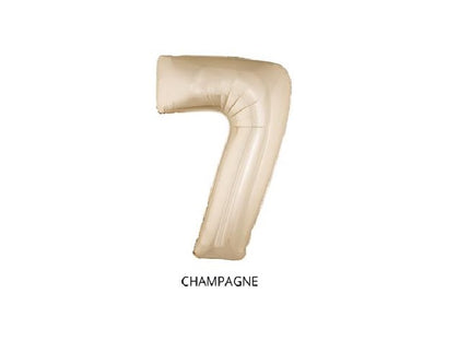 ballon chiffre 7 en aluminium champagne 1m
