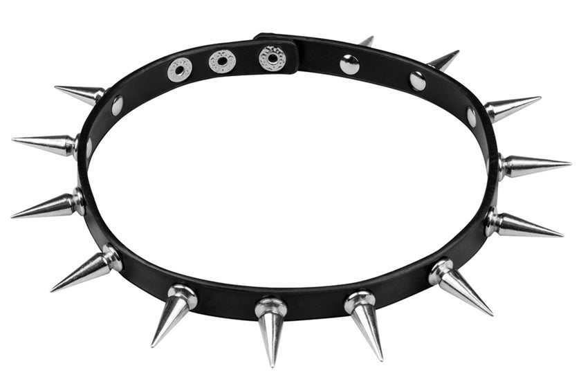 Collier ras-de-cou punk avec clous adulte