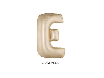 ballon lettre e en aluminium 1m champagne