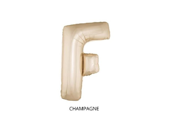 ballon lettre f en aluminium 1m champagne