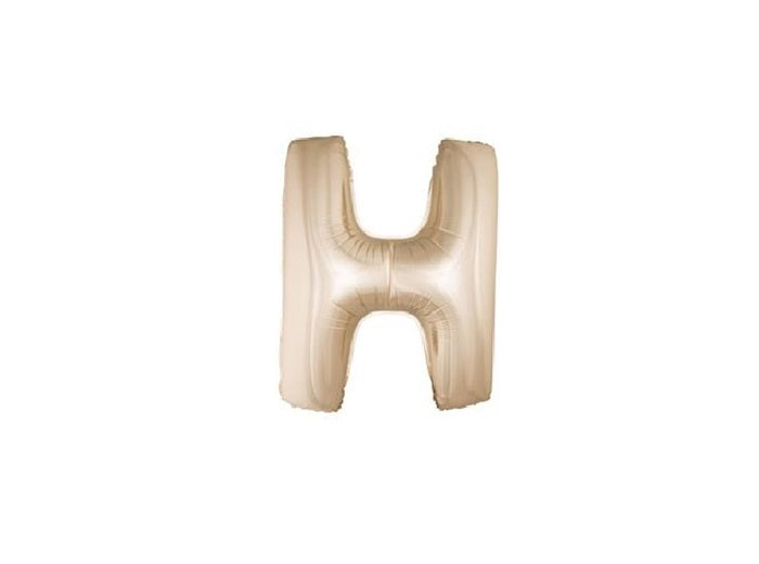 ballon lettre h en aluminium 1m champagne