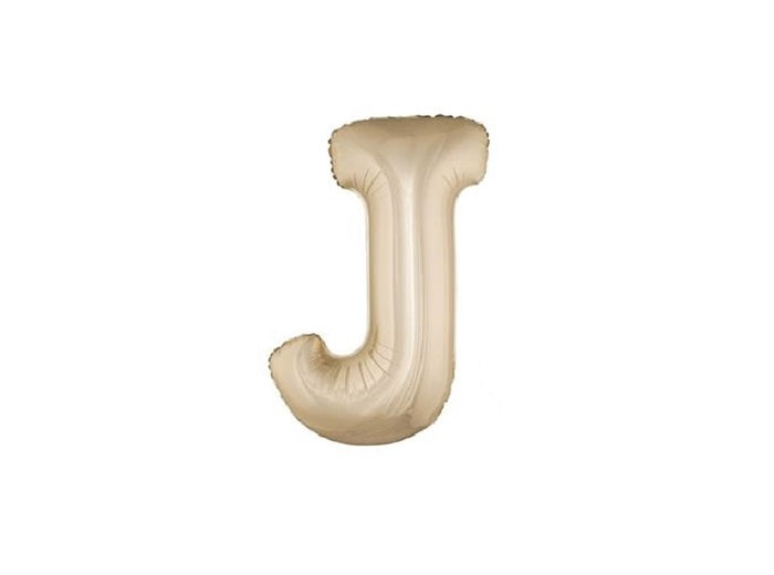 ballon lettre j en aluminium 1m champagne