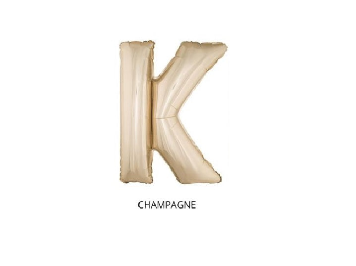 ballon lettre k en aluminium 1m champagne