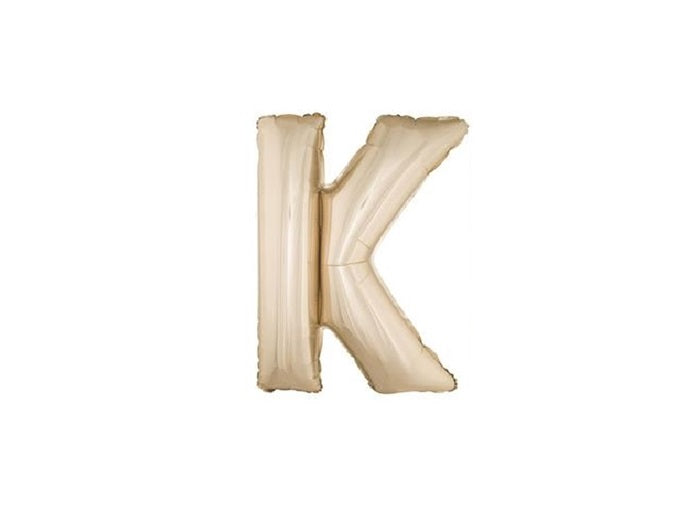 ballon lettre k en aluminium 1m champagne
