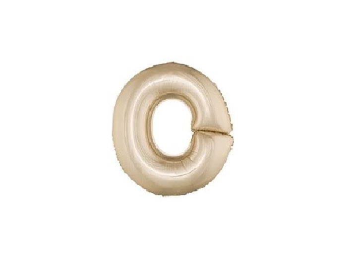 ballon lettre o en aluminium 1m champagne