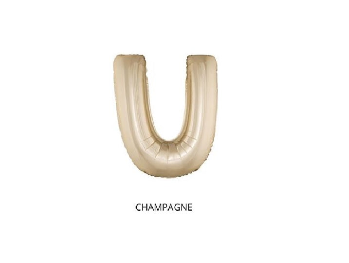 ballon lettre u en aluminium 1m champagne