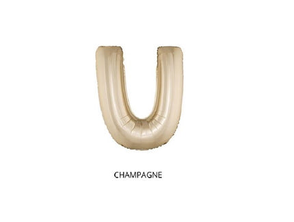 ballon lettre u en aluminium 1m champagne