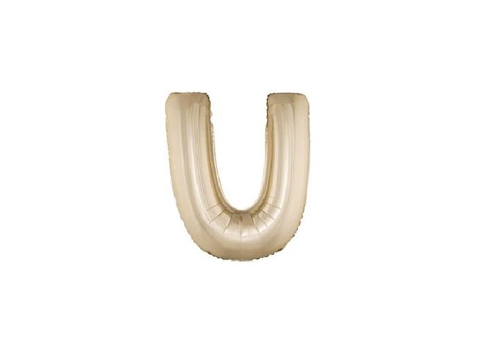 ballon lettre u en aluminium 1m champagne