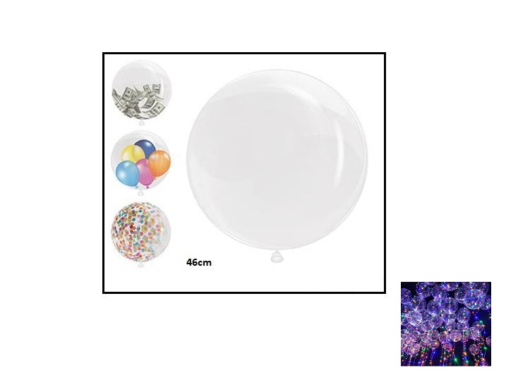 ballon transparent à garnir ou pour guirlande led''s 46cm