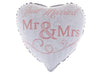 ballon aluminium coeur just married blanc rose 55x46cm