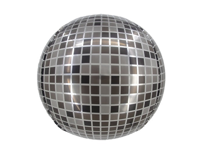 ballon aluminium boule disco argent 55x46cm