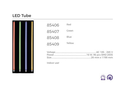 tube néon led vert ac185-265v t8 16w 1.2m