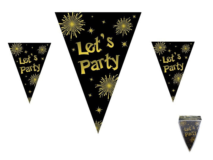 guirlande 10 fanions motif let''s party 5m