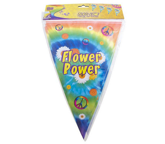guirlande 10 fanions flower power 5m