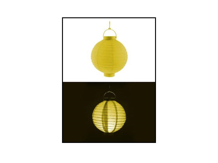 lampion lumineux led jaune 20cm