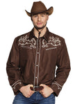 Chemise cowboy marron adulte