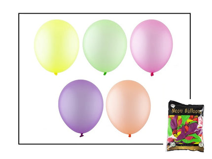 lot de 100 ballons multicolores neon fluo 28cm