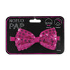 NOEUD PAP SEQUIN 8CM X 4CM ROSE
