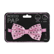 NOEUD PAP SEQUIN 8CM X 4CM ROSE CLAIR