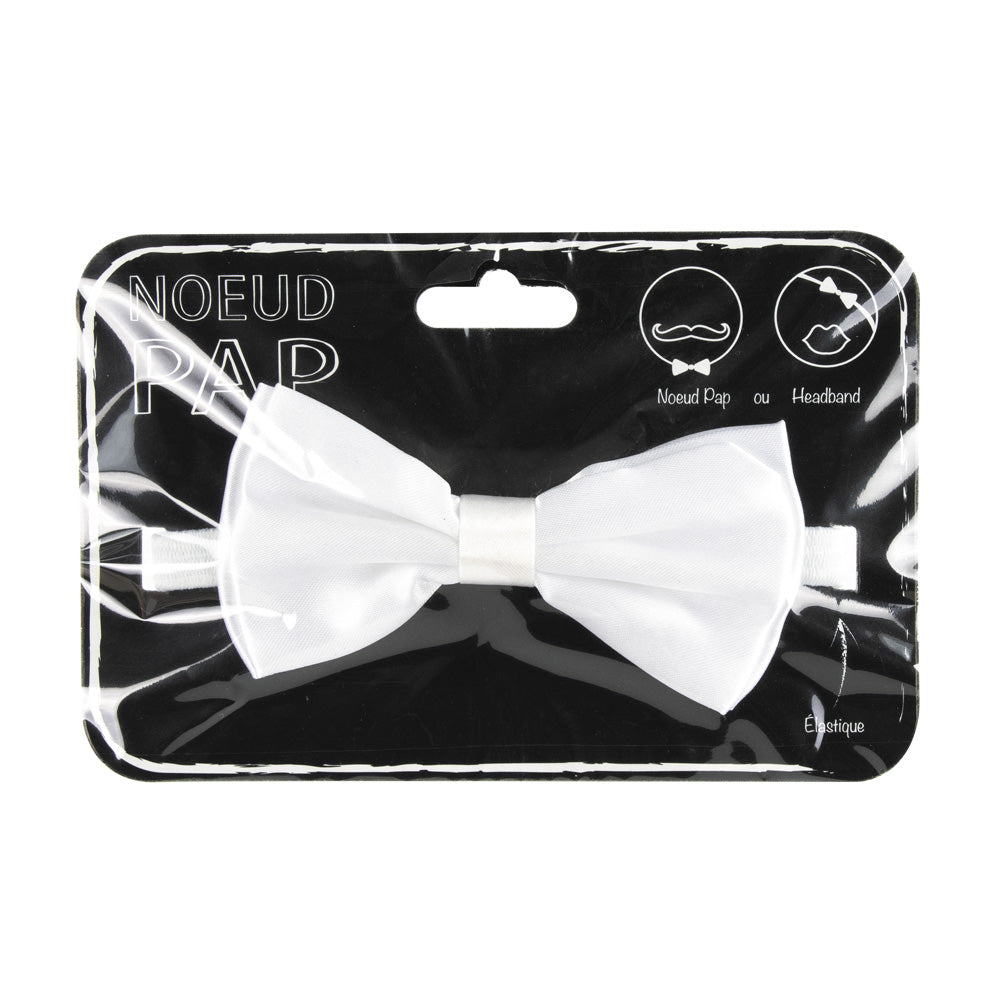 NOEUD PAP SATIN 8CM X 4 CM BLANC