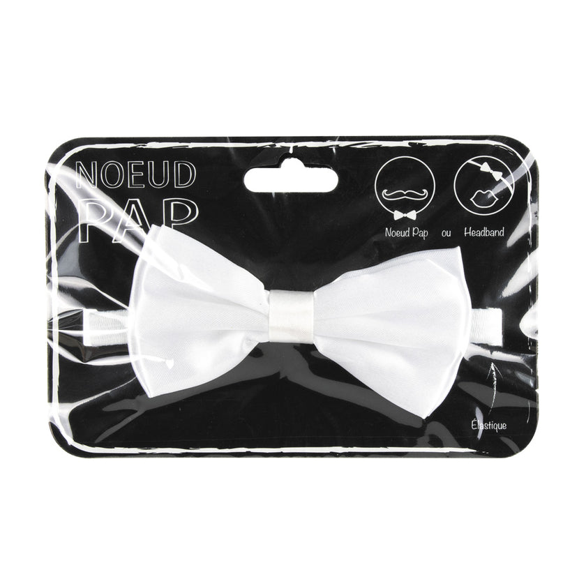 NOEUD PAP SATIN 8CM X 4 CM BLANC