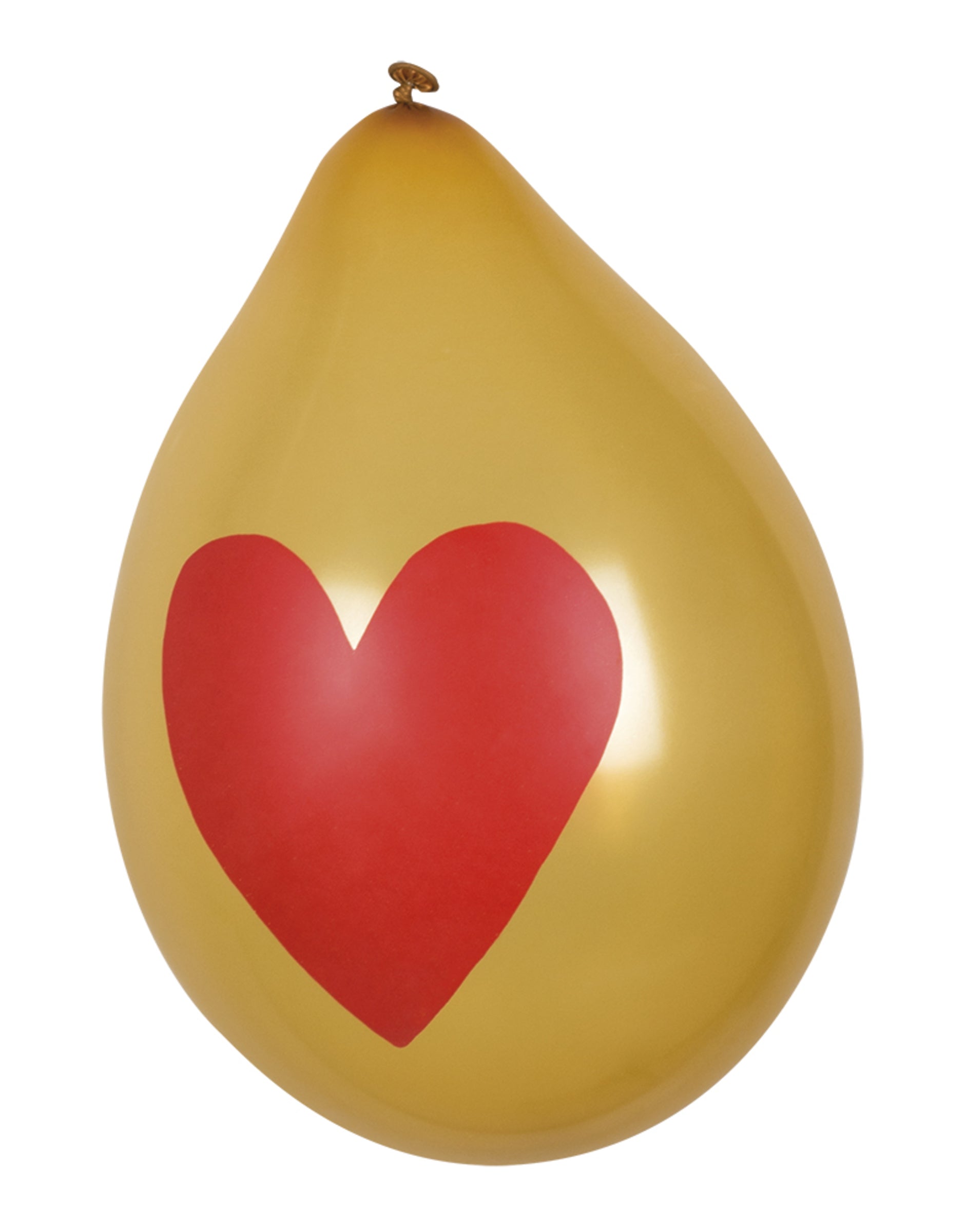 6 ballons amour avec des cœurs dorés