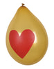 6 ballons amour avec des cœurs dorés