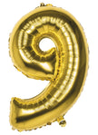 Ballon chiffre 9 doré 86 cm