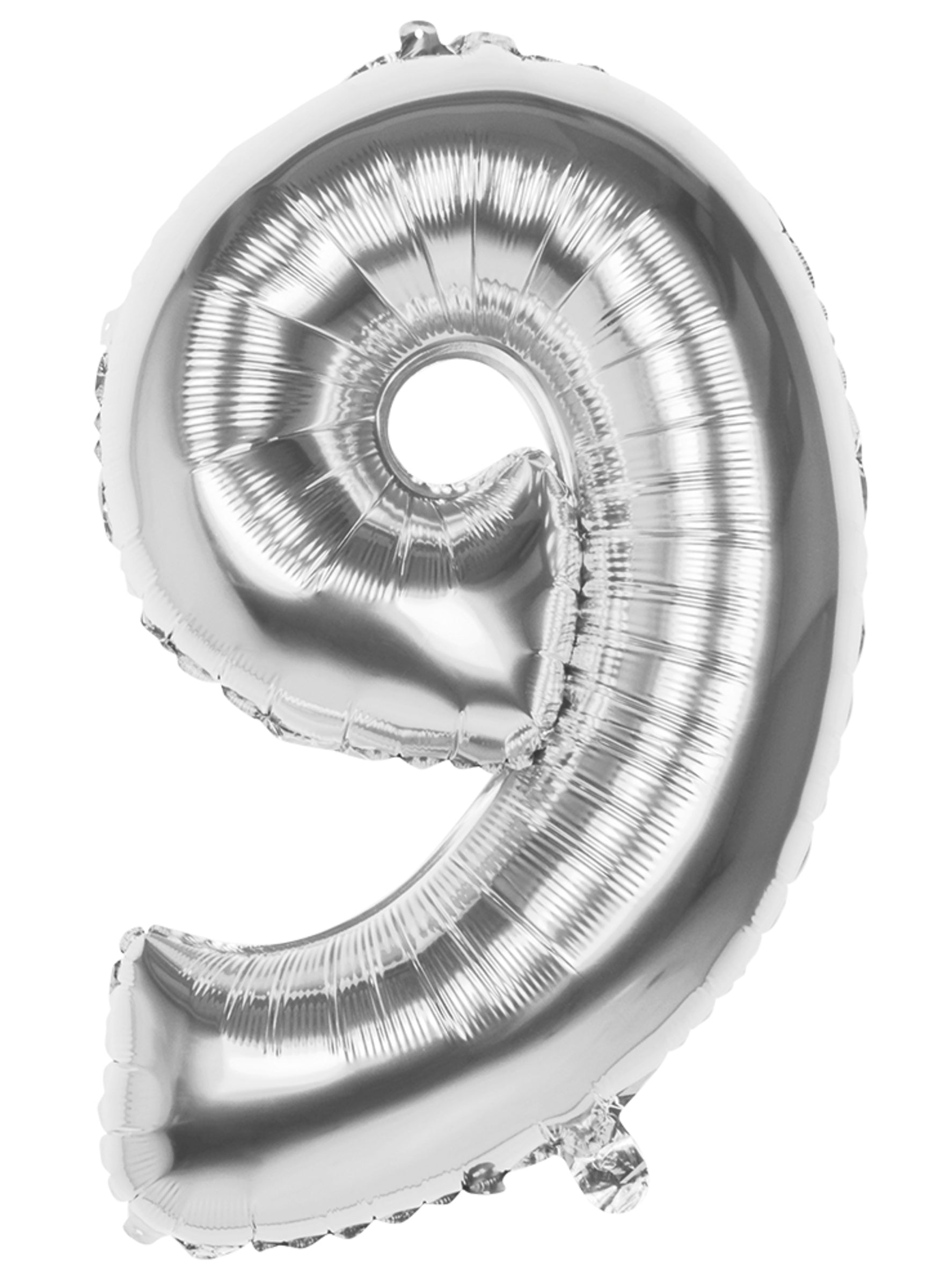 Ballon chiffre 9 argenté 86 cm