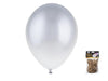 lot de 12 ballons latex chromé argent 29x40cm