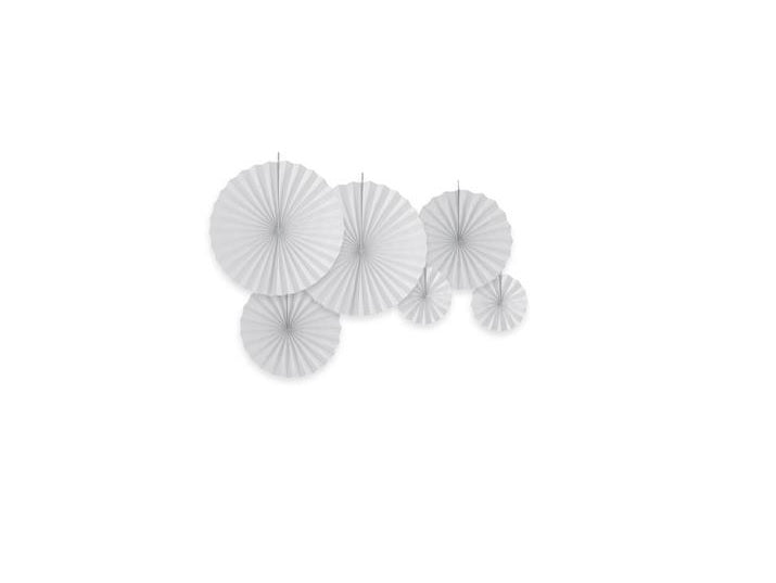 lot de 6 décorations rosaces papier blanc 20/30/40cm