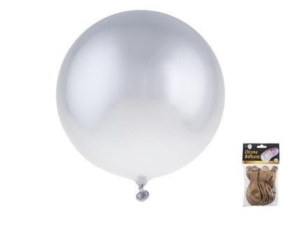 lot de 12 ballons latex rond chromé argent 30.5cm