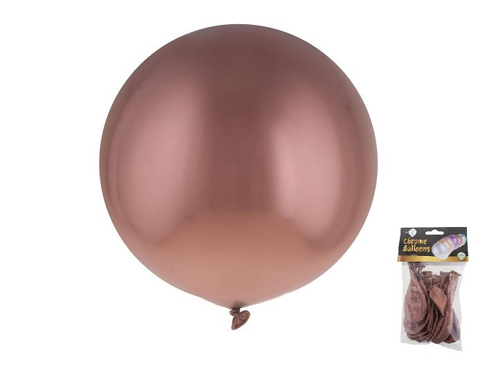 lot de 12 ballons latex rond chromé cuivre 30.5cm