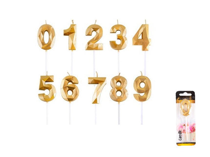 bougie anniversaire sur bâton chiffre 4 or 5cm