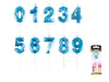 bougie anniversaire sur bâton chiffre 2 bleu 5cm