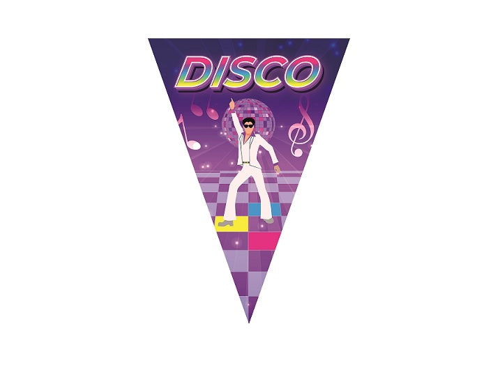 guirlande 10 fanions motif disco 5m