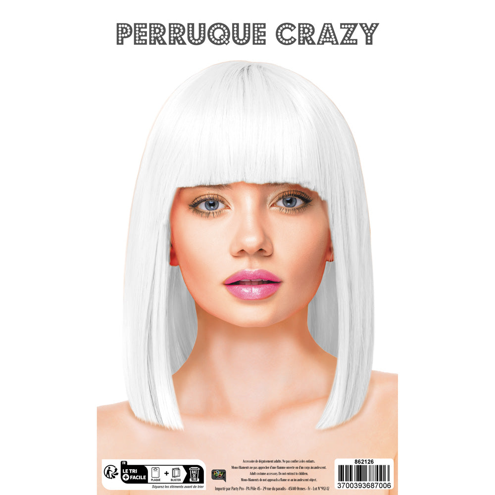 PERRUQUE CRAZY BLANCHE
