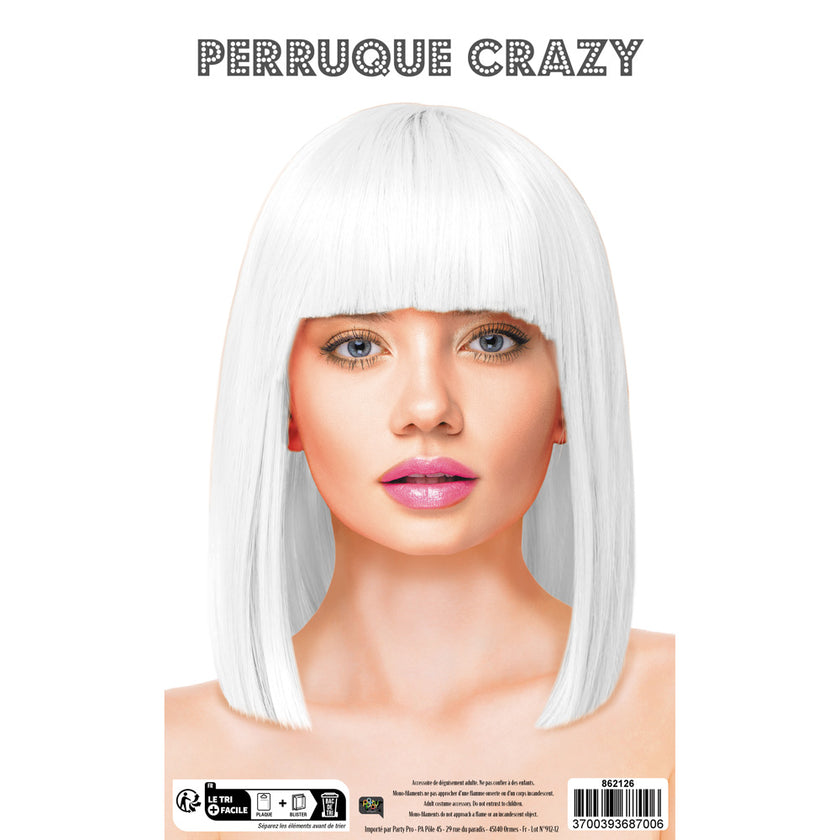 PERRUQUE CRAZY BLANCHE